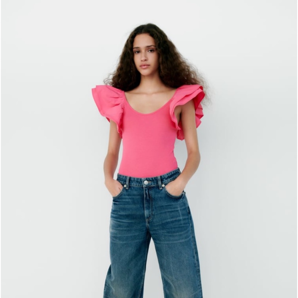 Zara Ruffle Sleeve Bodysuit